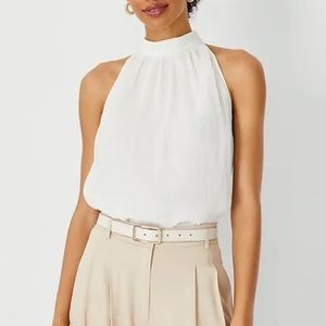 NWOT Ann Taylor pleated halter top XS